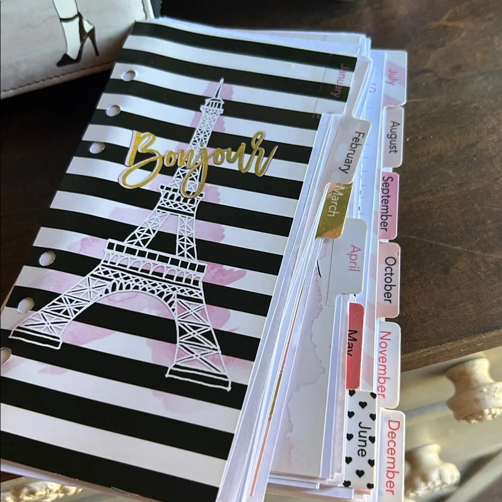 🎀 Recollections Planner Paris Theme Inserts Rare VHTF Zipper ✨🎀